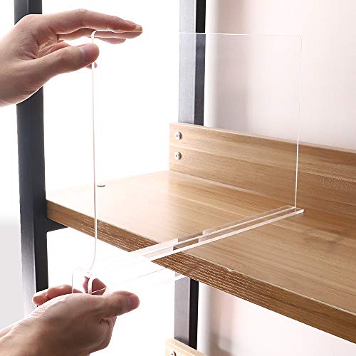 Mebbay 6 Pack Clear Acrylic Shelf Dividers for Closet, Wood Closets Shelf Separator and Organizer, for Kitchen Cabinets, Bookcases, No Installation Tools Required