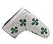 HIFROM Golf Blade Putter Head Cover headcover Shamrock Embroidered Clover Compatible with All Brands White Color