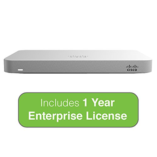 Cisco Meraki MX64 Small Branch Security Appliance Bundle, 200Mbps FW, 5xGbE Ports - Includes 1 Year Enterprise License