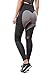 APTERA Women's High Waist Leggings Color Contrast Tights Full Length with Mesh Panels for Yoga Jogging Workout - Dark Gray, L
