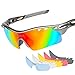 Polarized Sports Sunglasses 2 Pairs for Men Women Cycling Running Driving Fishing Golf Baseball (Grey-Grey)