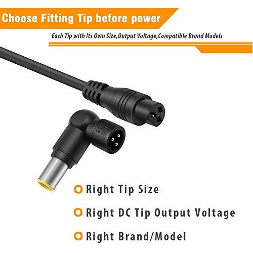 Powseed 65W Universal Laptop Charger AC Adapter Replacement for HP DELL Lenovo Toshiba IBM Acer Asus Gateway Samsung Sony Notebooks 15V 16V 18.5V 19V 19.5V 20V Power Supply Cord with 5V2A USB