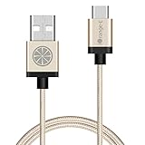 Type C Cable, iOrange-E USB C to USB 3.3Ft Braided Cable for Samsung Galaxy S8, OnePlus 2, Nexus 6P, 5X, LG G5, Lumia 950, Nokia N1, Nintendo Switch and Other USB Type C Devices, Gold