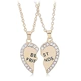 Hosaire 2 Pcs Pendant Necklace Couples Stainless Steel Best Friend Necklace for Lover