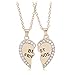 Hosaire 2 Pcs Pendant Necklace Couples Stainless Steel Best Friend Necklace for Lover