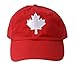 Canada Maple Leaf Hat Canadian Pride Embroidered Adult Twill Red Baseball Cap, Adjustable, one size fits most