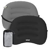 Vive Inflatable Lumbar Support Cushion with Bag - Backrest Pillow for Car, Office Chair - Adjustable Firm Air Lower Back, Neck Pain, Sciatica Relief - Compact, Portable Camping Travel Headrest