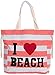 Beach Bags - Extra Large Waterproof Canvas Striped Beach Bag Tote For Women