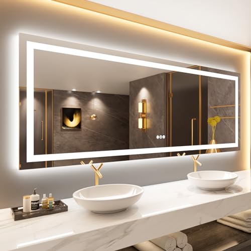 LOAAO LED Bathroom Mirror Anti-Fog Dimmable