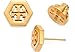 Tory Burch Hex-Logo Stud Earrings 16k Gold Tone