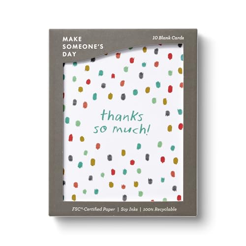 Compendium Boxed Blank Note Cards – 10 Thank You Note Cards – Confetti Design