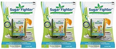 Sugar Fighter Zero Calories without Fat Sweetener Natural Stevia Tablet - Pack of 3