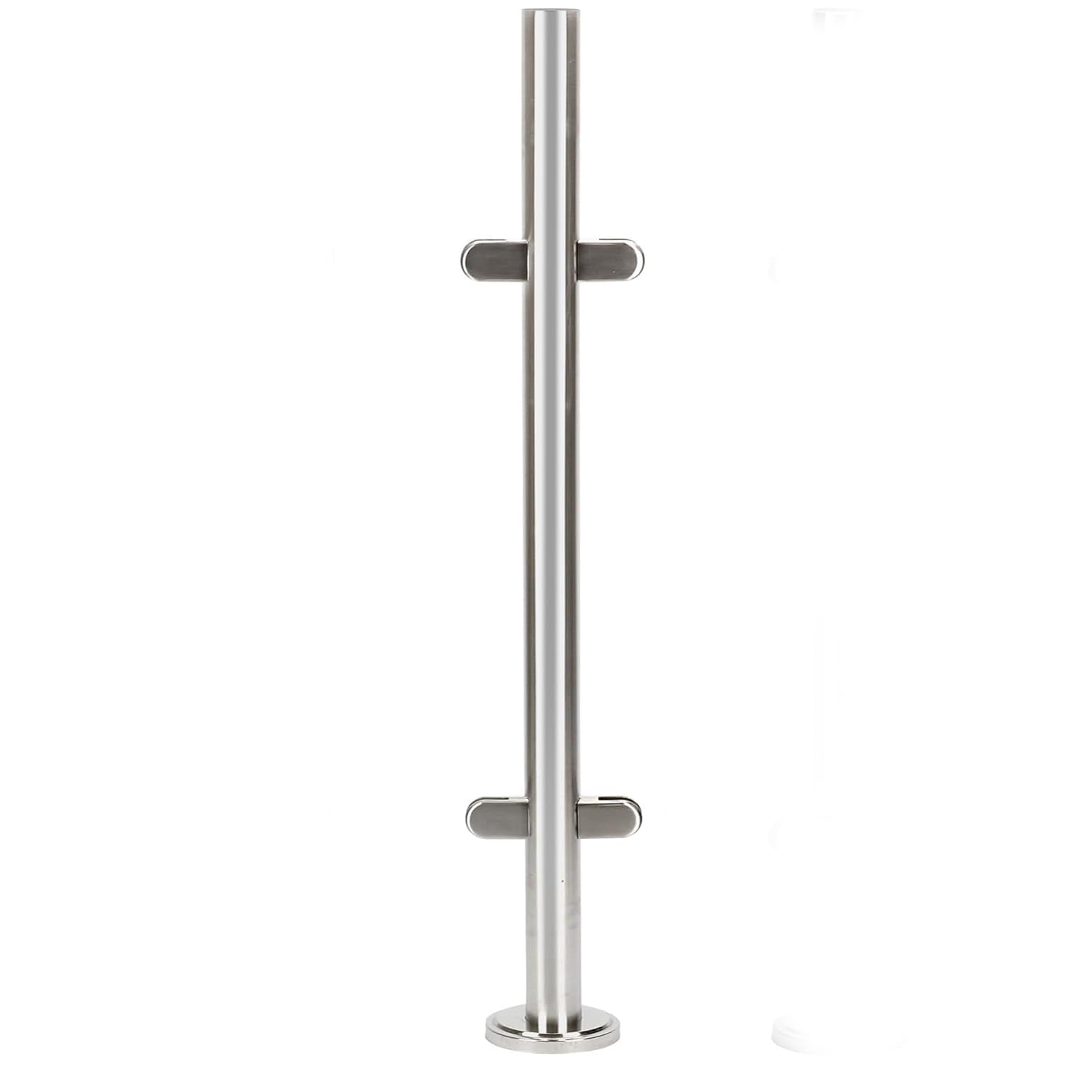 aleawol 110cm Stainless Steel Balustrade Posts Middle Post, Glasses Balustrade Posts with Glass Clamps and Rubbers, Staircase Landing for 8-12mm Glass (Middle Post)
