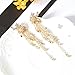 palettei Fashion Star Crystal Dangle Earrings for Women Gold Silver Color Front Back Hanged Long Tassel Earings Bohemian Jewelry (A:Gold)