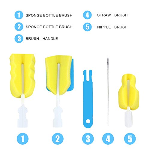 Baby Bottle Drying Rack with Bottle Cleaning Brush Set Collapsible Drying Rack for Well-Storage and Space-Saving - Thumbnail 2