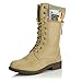 DailyShoes Women's Combat Style up Ankle Bootie Quilted Military Knit Credit Card Knife Money Wallet Pocket Boots
