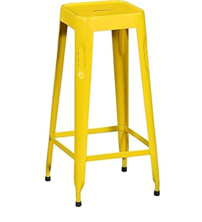 Iron Top Bar Stool in Yellow