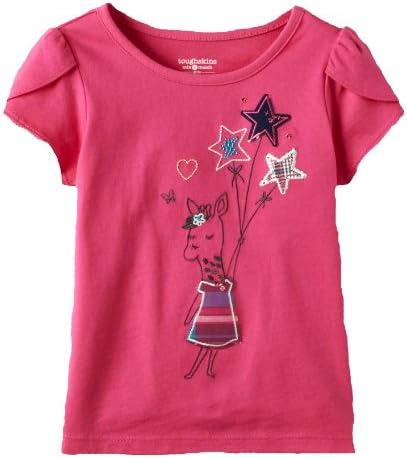Toughskins Girl's Embroidered T-shirt - Girrafe (4T)