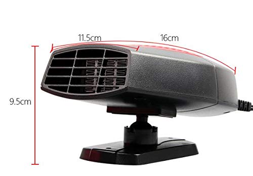 Ferryone Portable Car Heater,Auto Heater Fan,Car Defogger, Fast Heating Quickly Defrosts Defogger 12V 150W Auto Ceramic Heater Fan 3-Outlet Plug in Cig Lighter (Red)