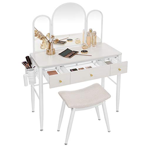 VASAGLE Makeup Vanity Table Set, Dressing Table, Makeup Table with
