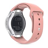MoKo Gear S2 Watch Band, Soft Silicone Replacement Sport Band for Samsung Gear S2 Smart Watch, NOT FIT S2 Classic (SM-R732 & SM-R735), NOT FIT Gear Fit2 Watch, Vintage Rose
