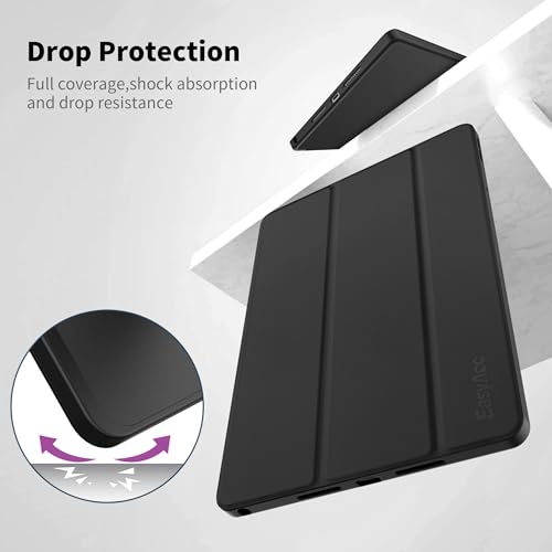 EasyAcc Custodia Cover Compatibile con Lenovo Idea Tab 11 Pollici Tablet 2025 con portapenne TB-336ZU TB-336FU, Ultra Sottile con Funzione Stand Slim PU Pelle Protettiva (Nero)
