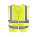 TR Industrial Neon Yellow Safety Vest, Front Zipper Knitted, 2-Pocket, OSHA Approved, Size Large