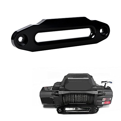 Universal Aluminum Hawse Fairlead for 8000-15000 LBs ATV UTV Jeep Truck Winch Rope Cable (Black)