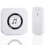 CHETOO Wireless Doorbell System- Best Set Of 1 Plug-In Long Range Wireless Receiver + 1 IP55 Waterproof Remote Push Button- Top Remote Doorbell With 55 Chimes & LED Indicator For Home/ Office- White