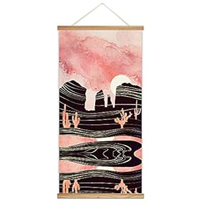 Wooden Framed Hanging Poster Nordic Style Nature Landscape Wall Picture Canvas Artwork for Home Decoration Ready to Hang - 18"x36"