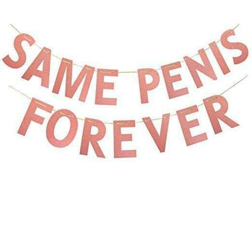 Hen Party Banner Virtual Bunting Same Penis Forever Decor Wedding Rose Gold