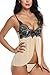 Avidlove Women Lingerie 2 Pieces Strap Sleepwear Lace Chemise See-Through Babydoll Apricot M