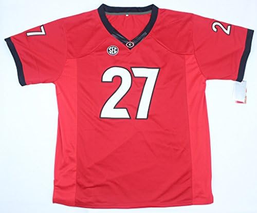 CRISGIORD Men's Georgia Bulldogs College Football NO.27 Nick Chubb Jersey L Red