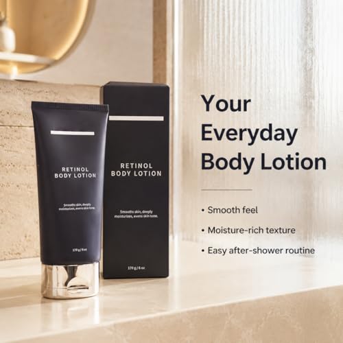 Retinol Body Lotion, Firming Body Cream for Crepey Skin, Moisturizing Anti-Aging Lotion for Neck, Arms, Legs & Full Body Skin Care, 170g