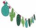 Alemon Tropical Leaves Green Cactus Plant Banner Luau Party Hawaiian Party Supplies