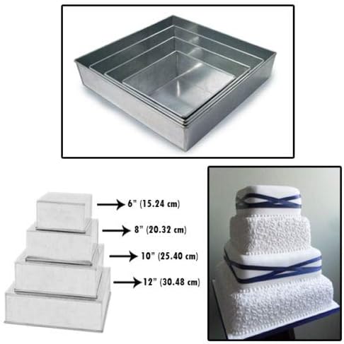 4段 正方形 多層 誕生日 結婚記念 ケーキ型 ケーキ型 6インチ 0 8インチ