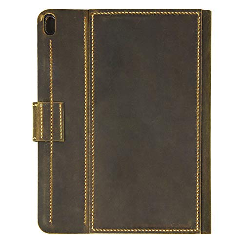 Vintage Distressed Cow Leather iPad Folio Organizer iPad Pro 10.5 Cover Case Stand Apple Pencil Holder SZ01 (iPad Pro 10.5)