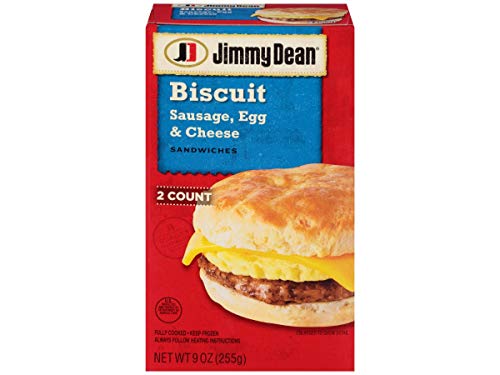 Jimmy Dean Sausage, Egg & Cheese Biscuit Sandwiches, 9 Ounce, 2CT (frozen)