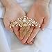 Mariell Gold Crystal Vine Bridal Hair Comb, Wedding or Prom Hair Comb Jewelry Accessory for Women, Brides