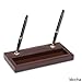 Dacasso Black Leather Double Pen Stand with silver trim