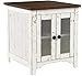 Signature Design by Ashley Wystfield Farmhouse End Table with Storage, Distressed White & Brown Finish