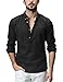 Match Men's Casual Linen Blend Long Sleeve Shirts