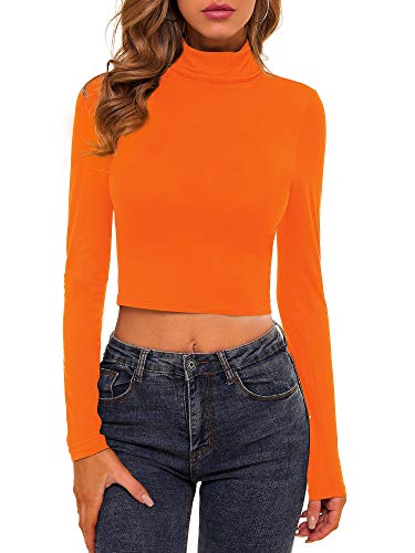 orange cropped turtleneck