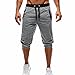 USGreatgorgeous Men's Casual Elastic Waist Harem Training Jogger Sport Short Baggy Pants (XL, Light Gray)
