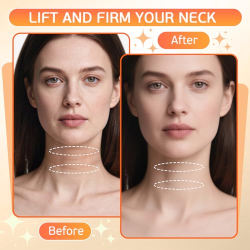 Neck Lift Tape Invisible, Neck Tape Lifting for Double Chin & Sagging Skin, Instant Face Lift Tape Behind Neck, Waterproof Elastic Neck Wrinkle Patches for Women (30PCS+4 Strips)