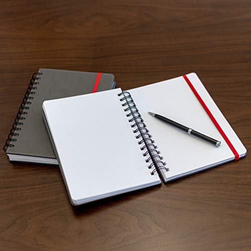 Spiral Bullet Journal Notebooks with Dotted Grid Pages | 120GSM Paper, Faux Leather Hardcover, A5 Size | 200 Dot Grid Pages Per Book, Set of 2 | Perfect for Writing and Drawing