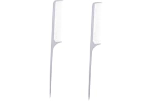 SAFIGLE 2Pcs Stainless Steel Hair Styling Comb for Men and Women Hairdressing Tool with Fine and Wide Teeth