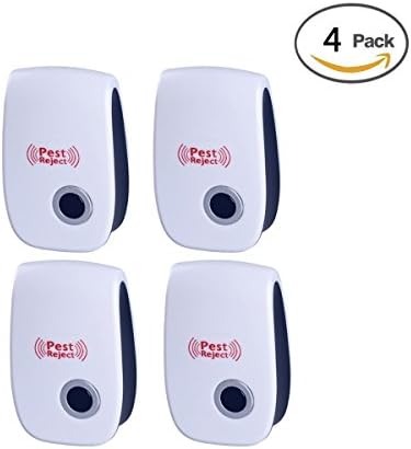 HAIBOER Home Pest Repeller,4 Pack Ultrasonic Bug Repellent Electronic Plug in Sound waves Repels- Repellent for Roaches, Mosquitoes,Rats, Ants, Insect, Flies, Bug, Spiders