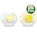 Philips AVENT BPA Free Nighttime Infant Pacifier, 0-6 Months, 2-Count, Yellow/Clear