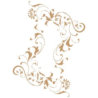 Stencil Deco Damask 045. Stencil size: 20x30 cm (7,9x11,8 in). Design size: 18,4x24,3 cm (7,2x9,6 in)